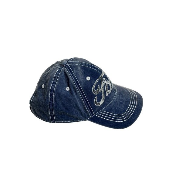 Ford Motor Company Denim Sequin Bling Logo Hat Cap Adjustable - Picture 3 of 6